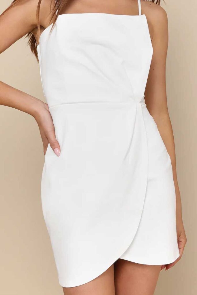 White Luxe Wrap Bodycon Dress White Luxe Wrap Bodycon Dress