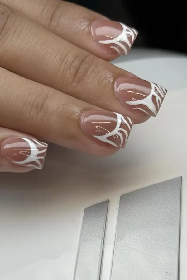 White Mesh French Tips