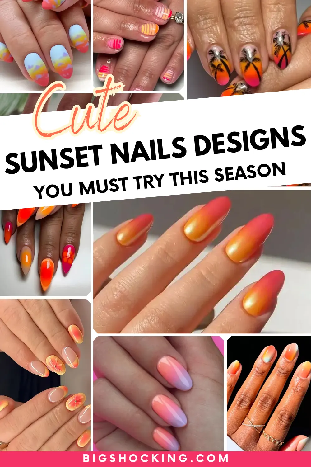 32 Cute Sunset Nails Design Mani Styles That Feel Like Golden Hour