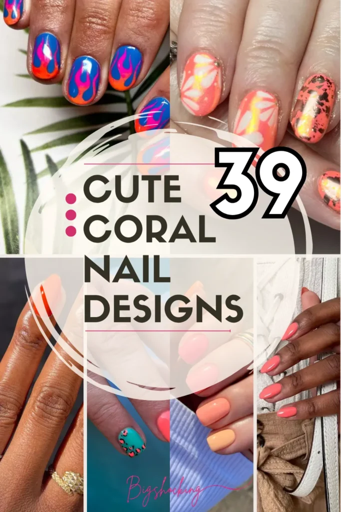 39 Gorgeous Coral Nail Designs Ideas for Short and Long Nails