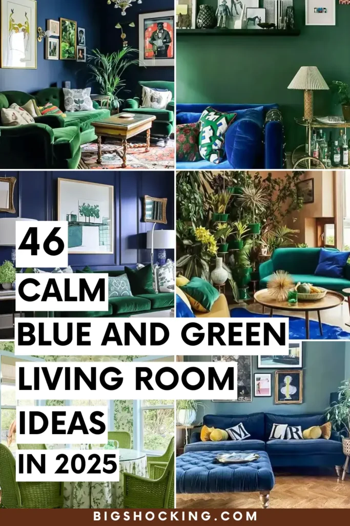 46 Calm Blue And Green Living Room Ideas