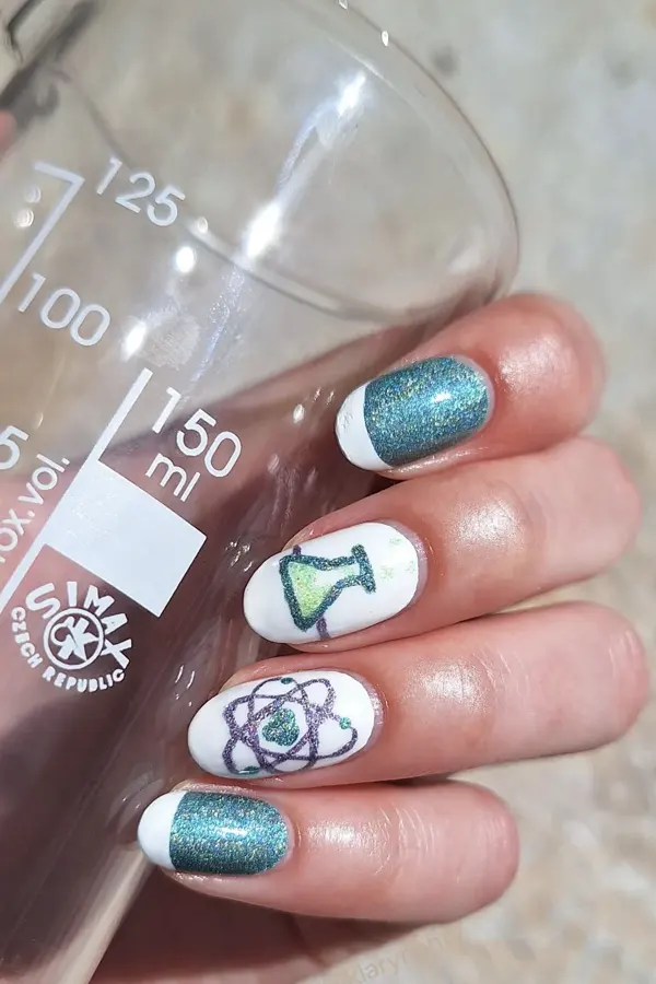 Back to School Science Nails Art