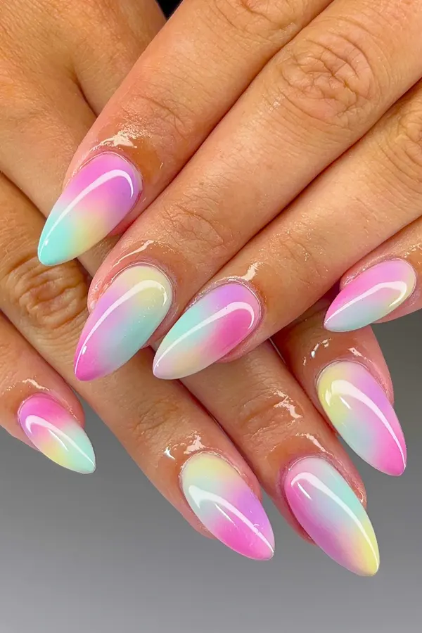 Blushy Medium Almond Nails