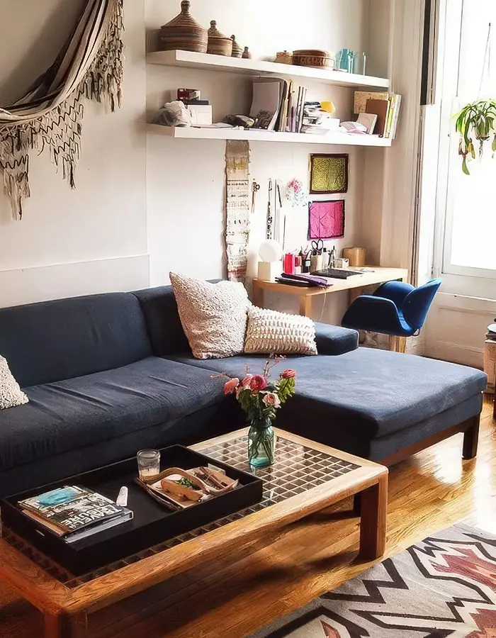 Boho Living Room Office by the Window