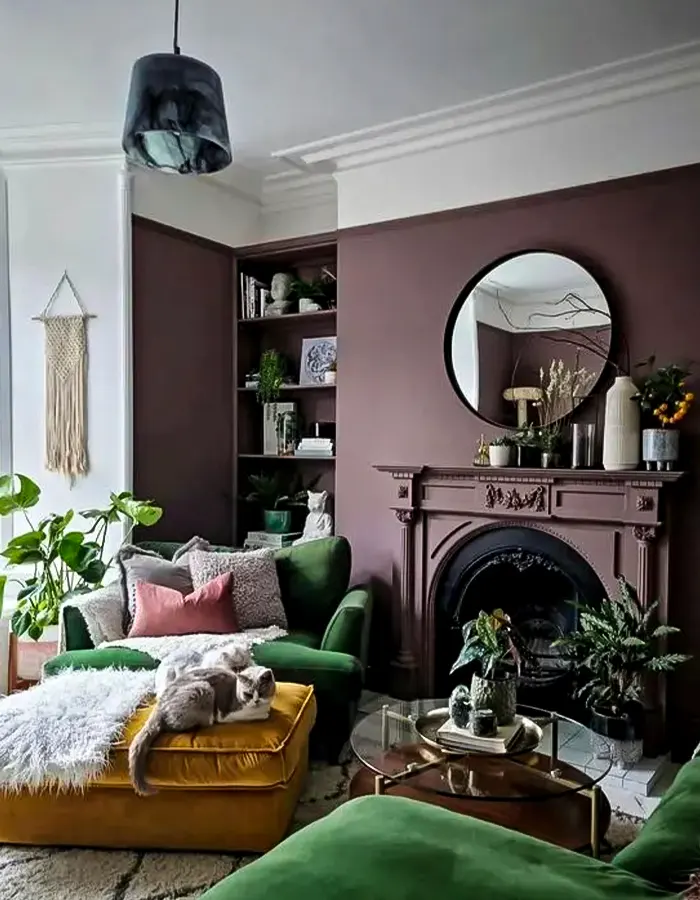 Boho Purple Living Room Style