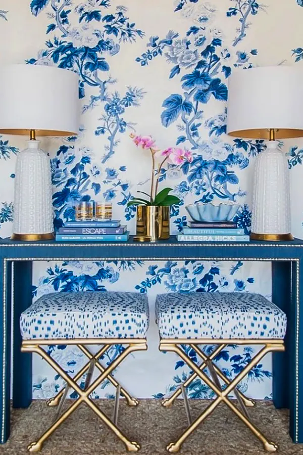Bold Blue White Living Room Style