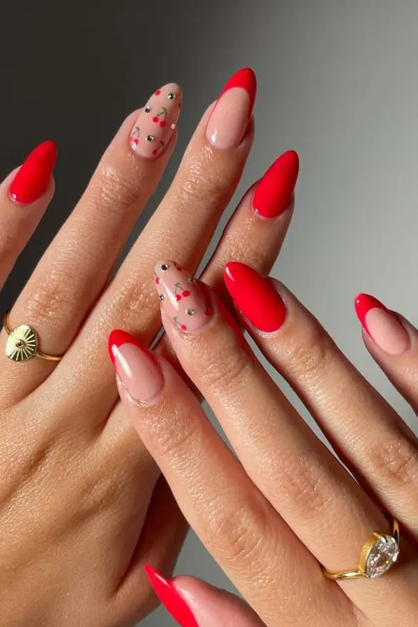 Bold Cherry French Tips