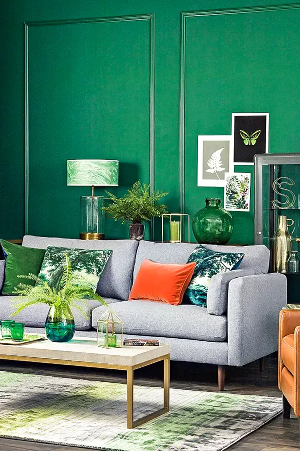 Boutique Style Green Grey Living Room