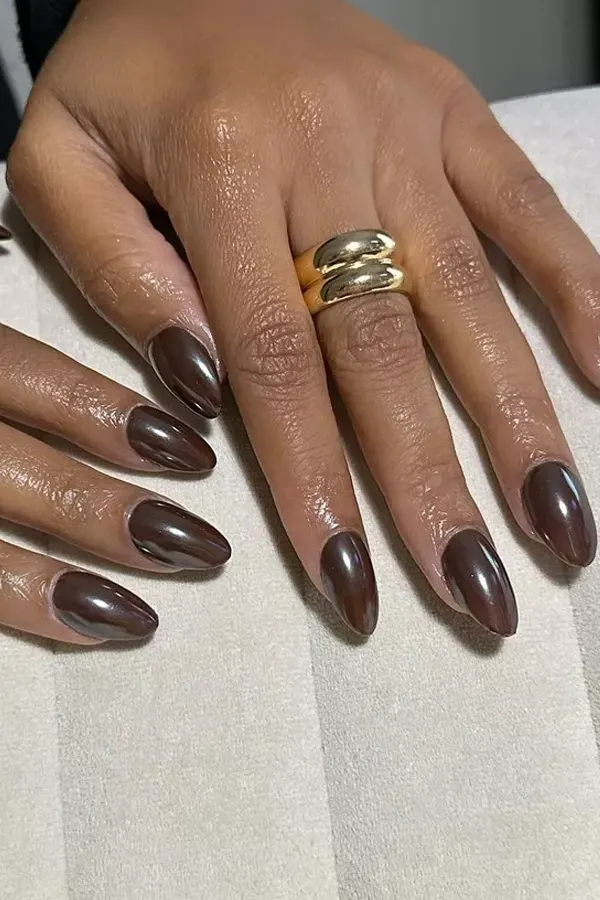 Bronze Chrome Shine Nails