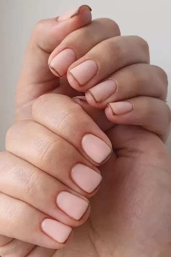 Simple Brown French Tips