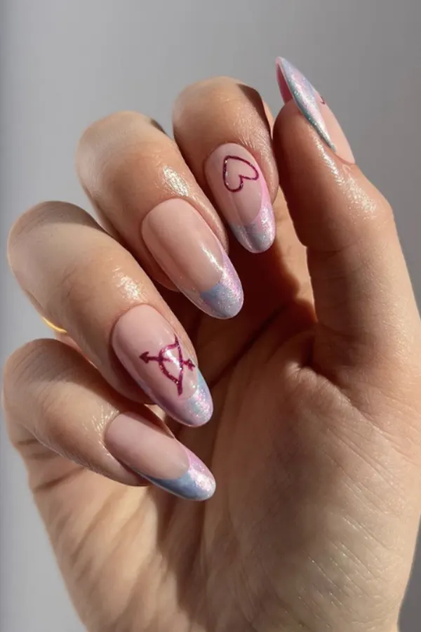 Candy Color Heart and Bow Nails