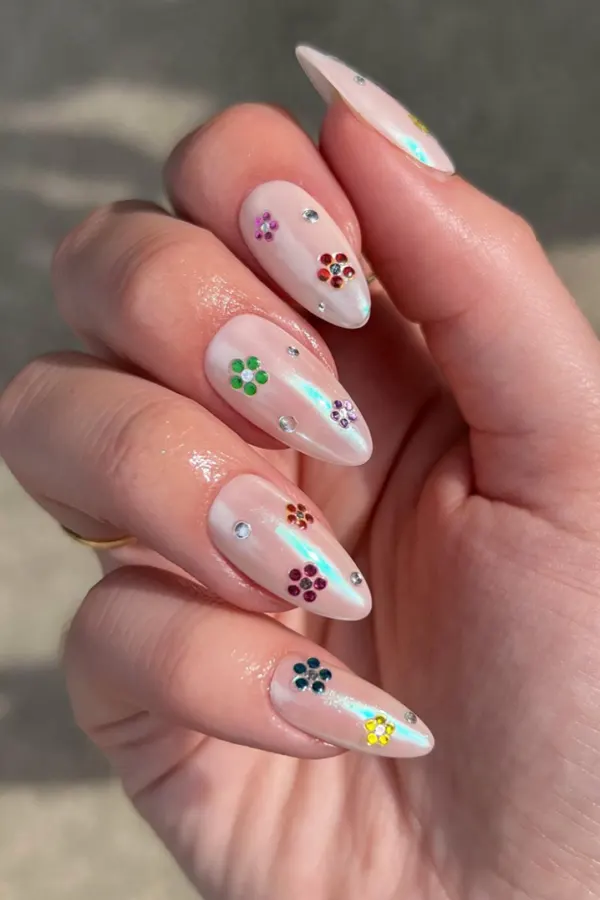 Chrome Floral Gems