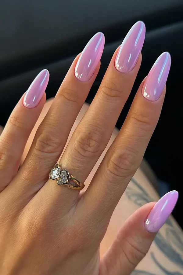 Chrome Pink Candies Nails