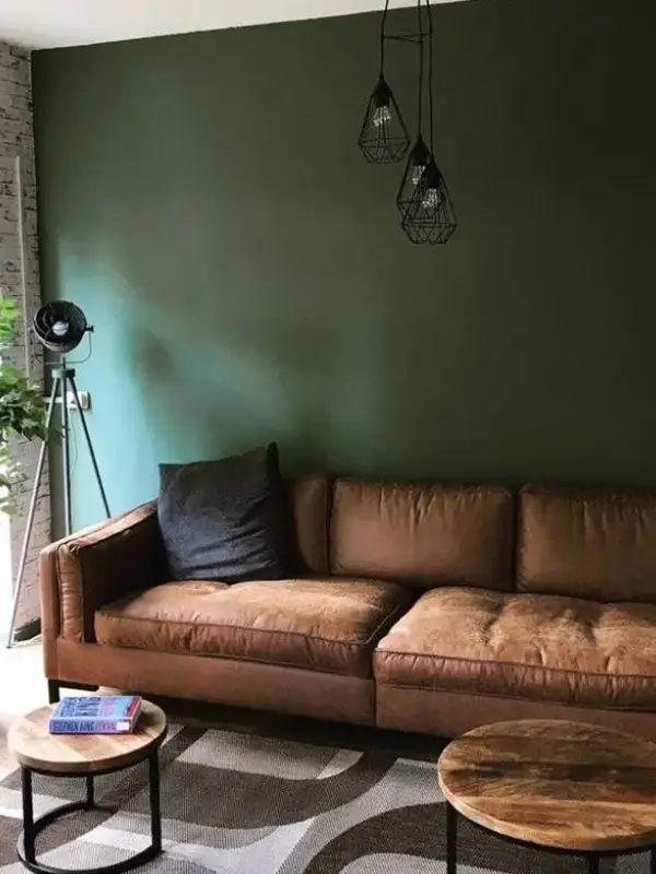 Classic Living Room With Green And Brown