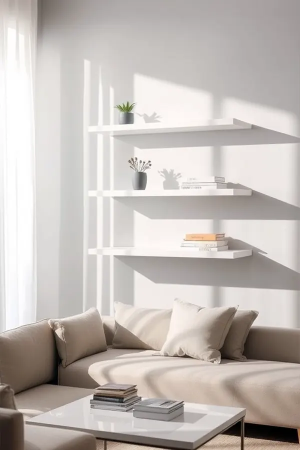 Clean Look With White Shelves