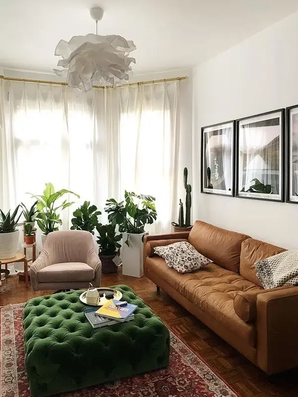 Colorful Seating Area With Boho Flair