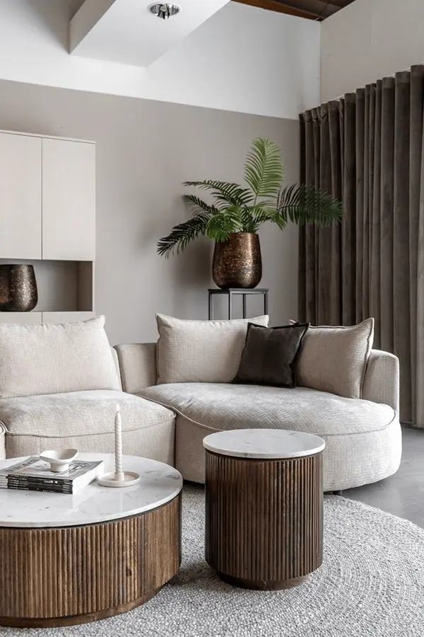 Contrasting Japandi Living Room Design