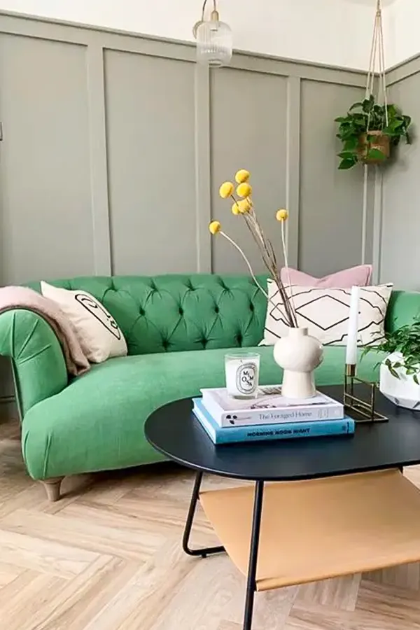 Cool Living Room With Grey Paneling