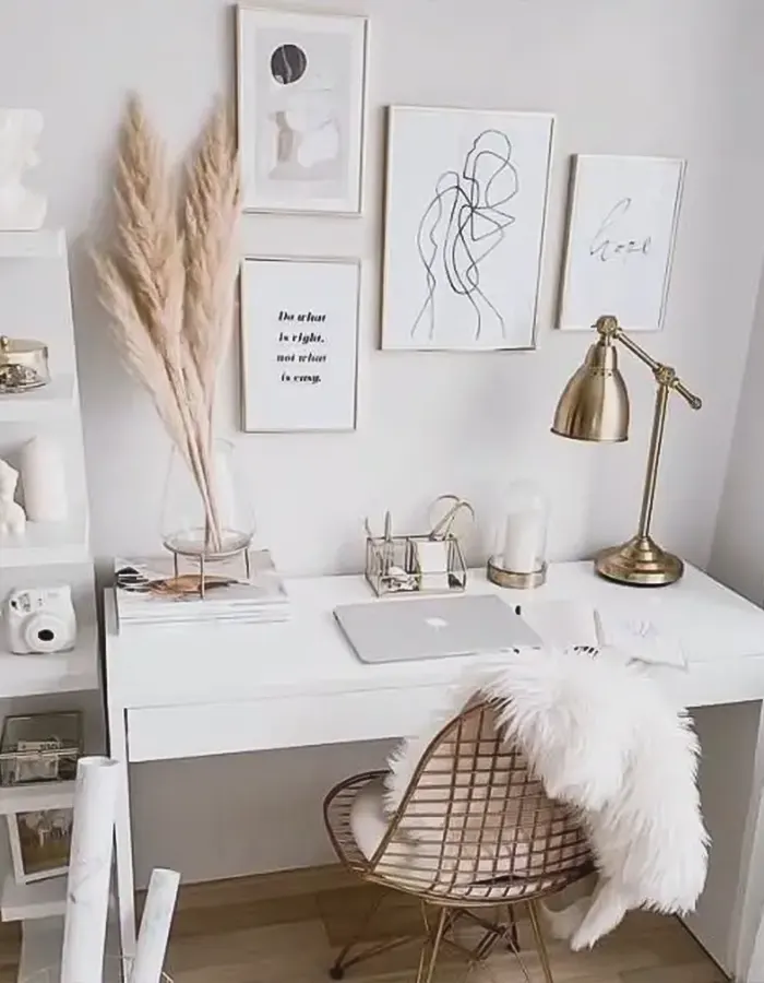 Corner Office Setup in Living Room