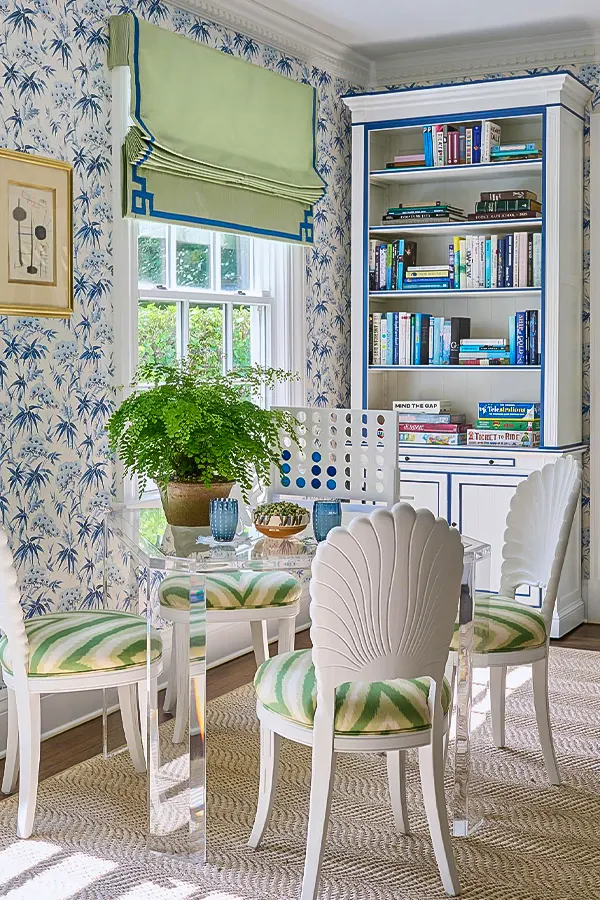 Cozy Blue White Reading Nook