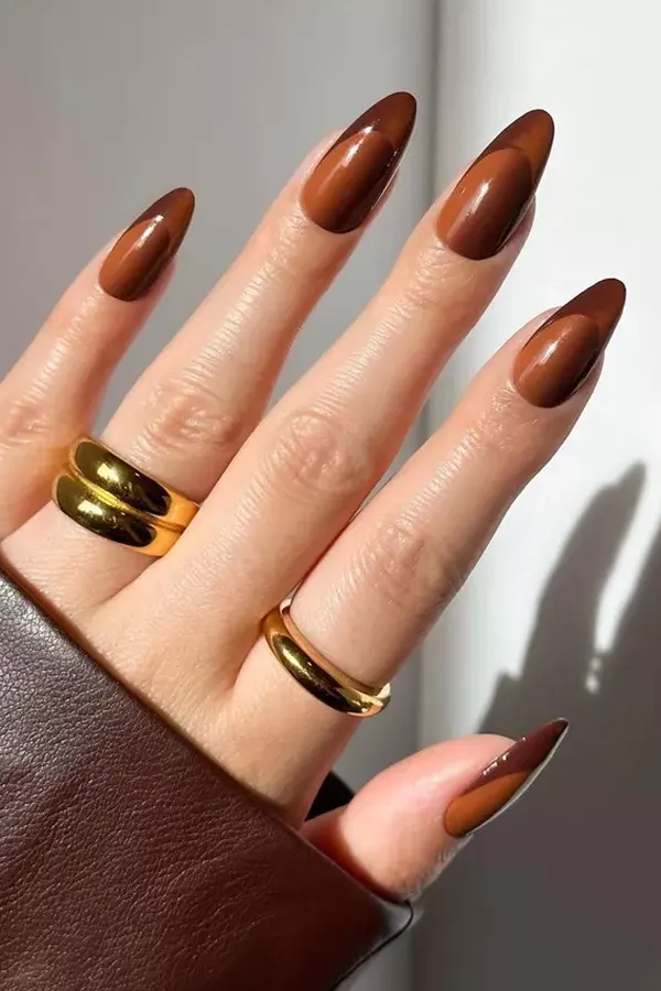 Cozy Brown French Tips
