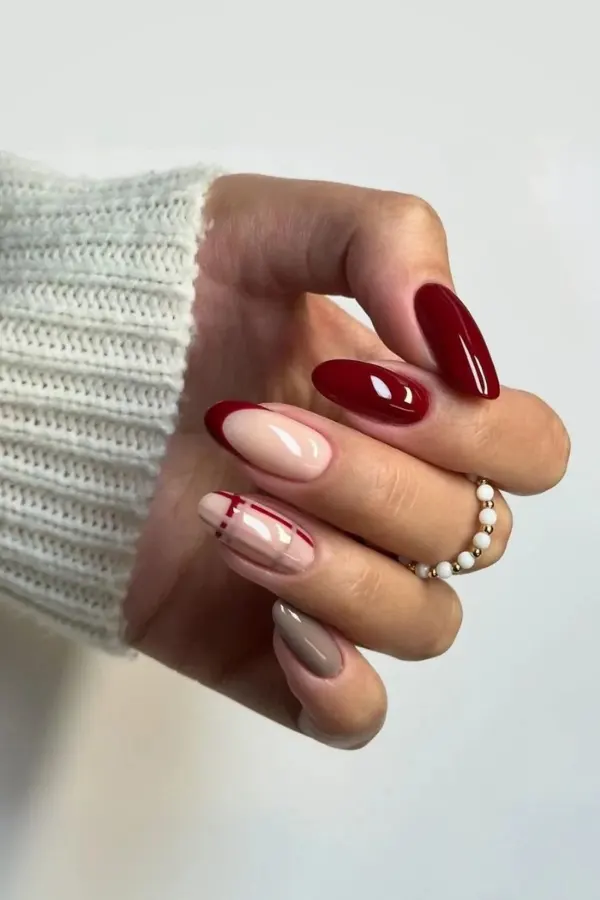 Cozy Plaid Nail Design for Winter