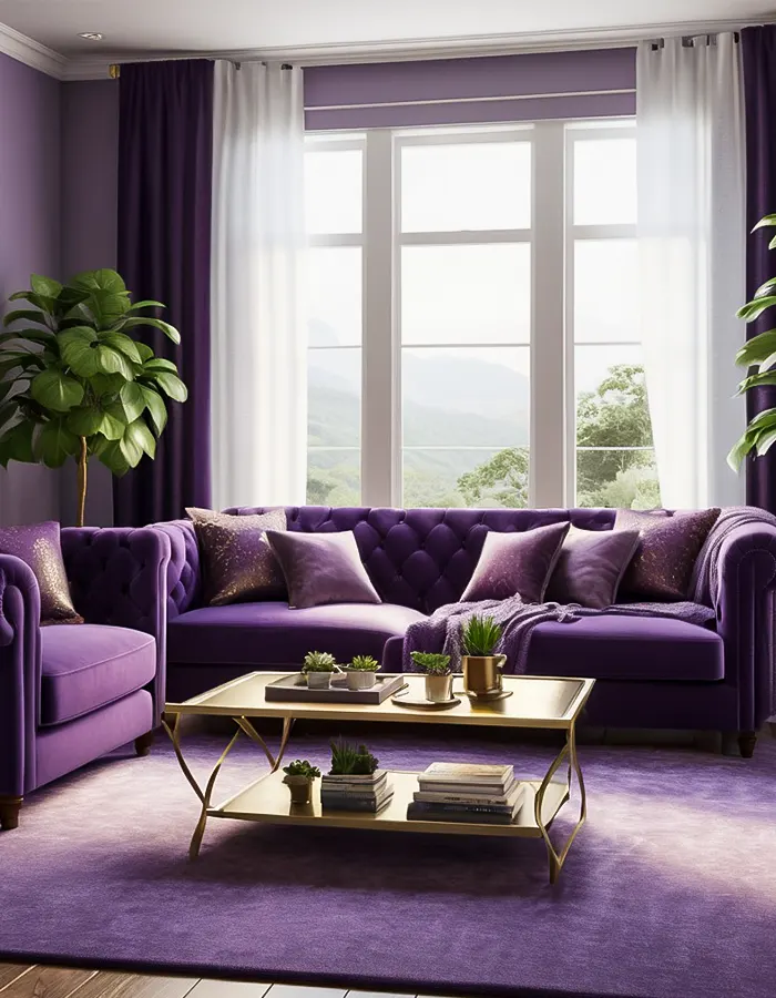 Cozy Purple Living Room Vibes