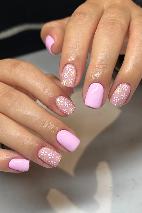 Cute Candy Pie Floral Nails
