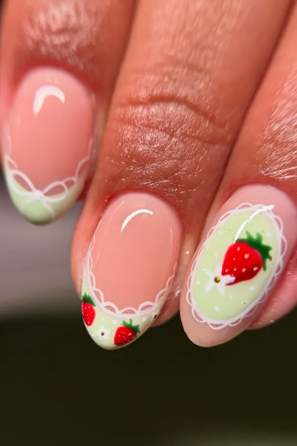 Cute Little Strawberry Mani