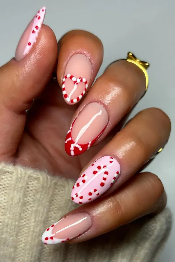 Cutest Candy Cane Nails Idea