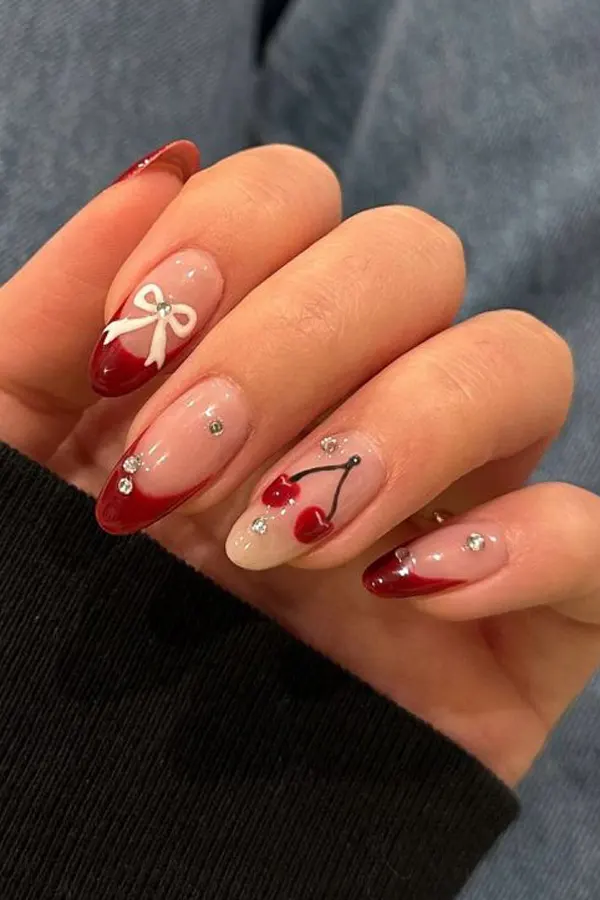 Deep Red Crystal Mani