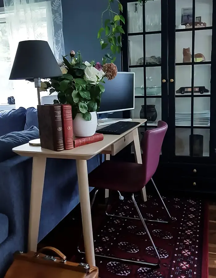 Desk Behind Sofa Living Room Office