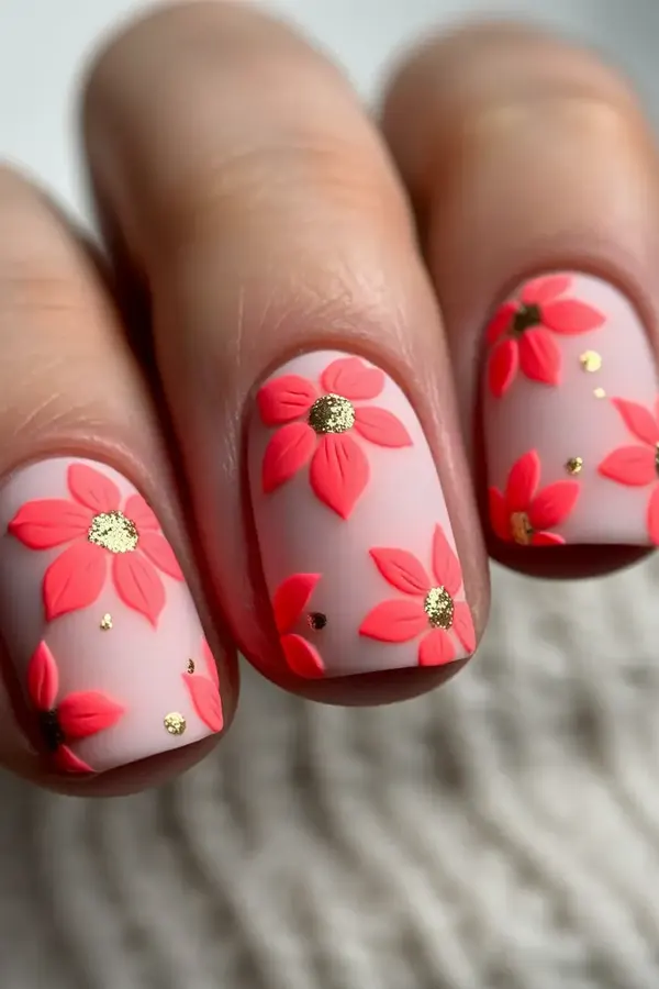 Dimensional Floral Fingertips