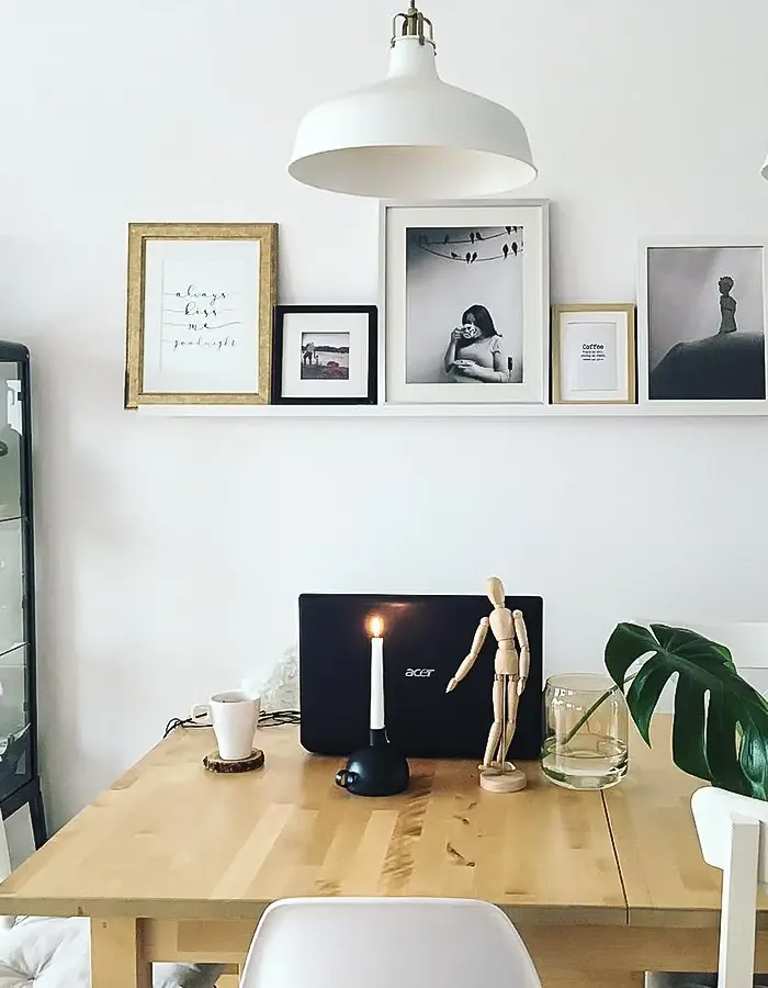 Dining Table as Living Room Office