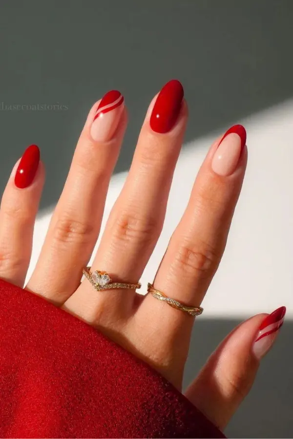Double Side-French with Bold Red
