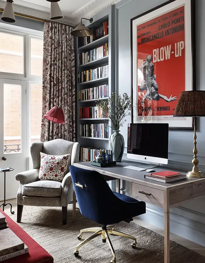 Dual-Purpose Desk in Traditional Living Room
