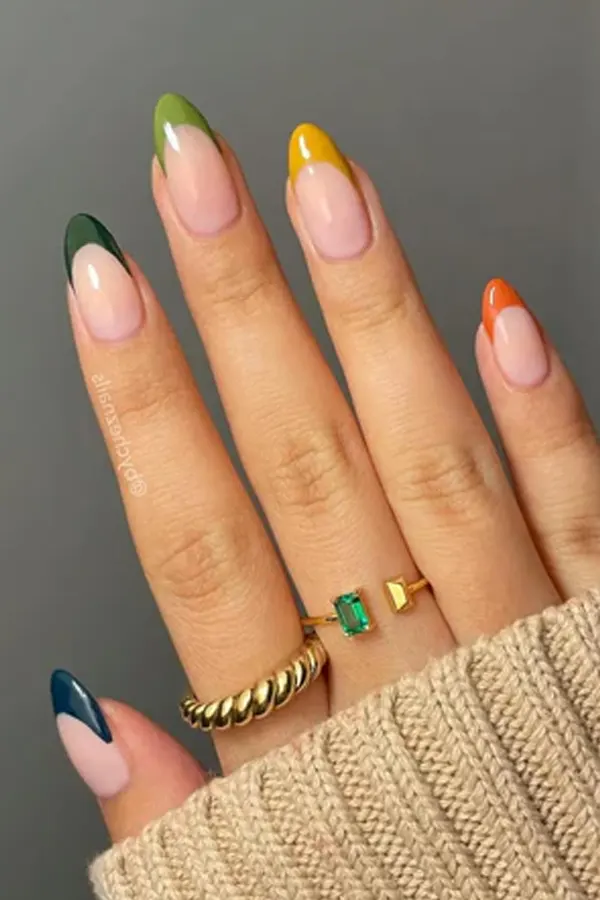 Earth-Tone French Tips