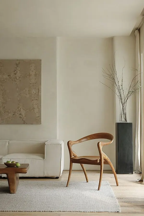 Elegant Japandi Living Room With Organic Warmth