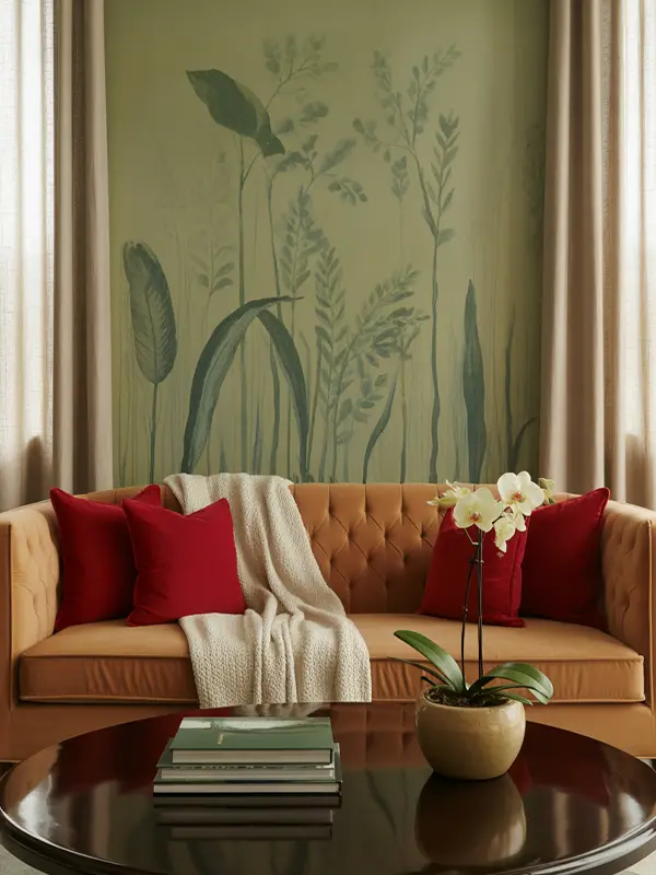 Elegant Mix With Red Tan And Green