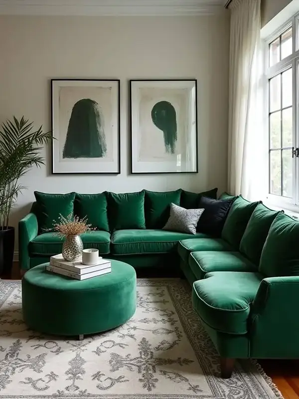 Emerald Accents for Bold Comfort