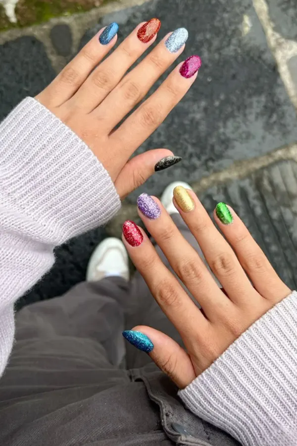Eras-Inspired Multi Color Nails