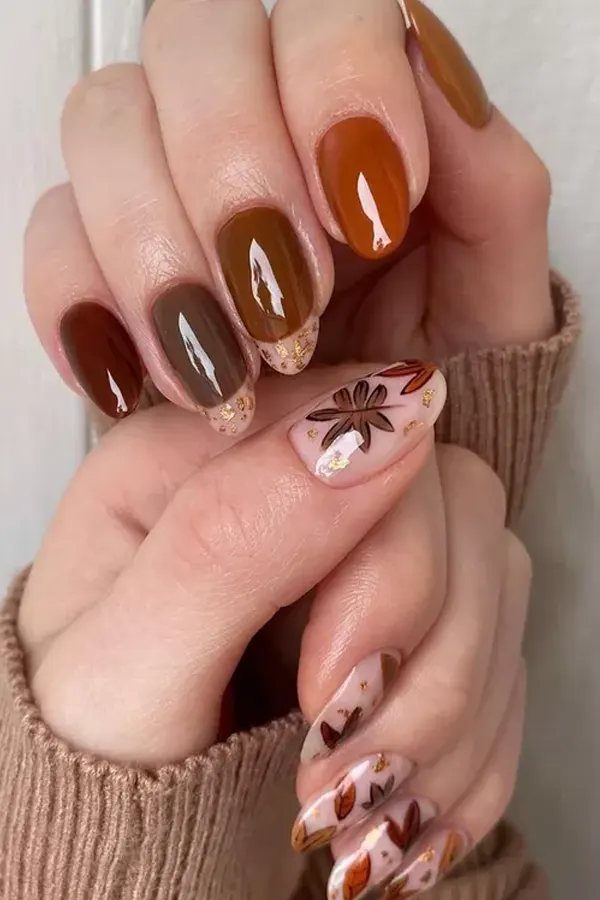 Fall Leaf Nail Art