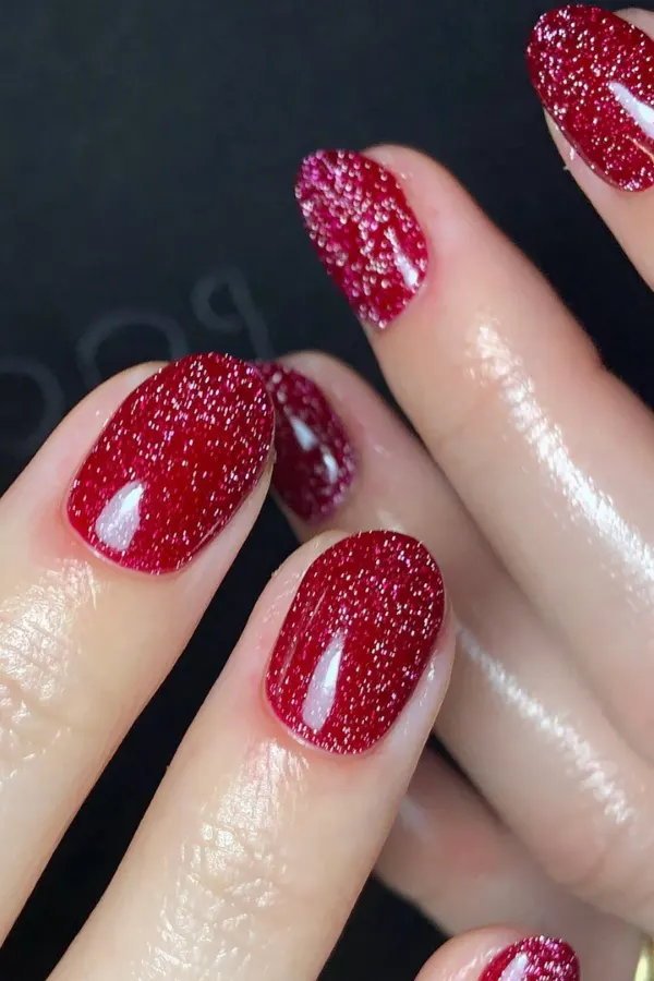 French Kiss Soft Shimmer Red Mani