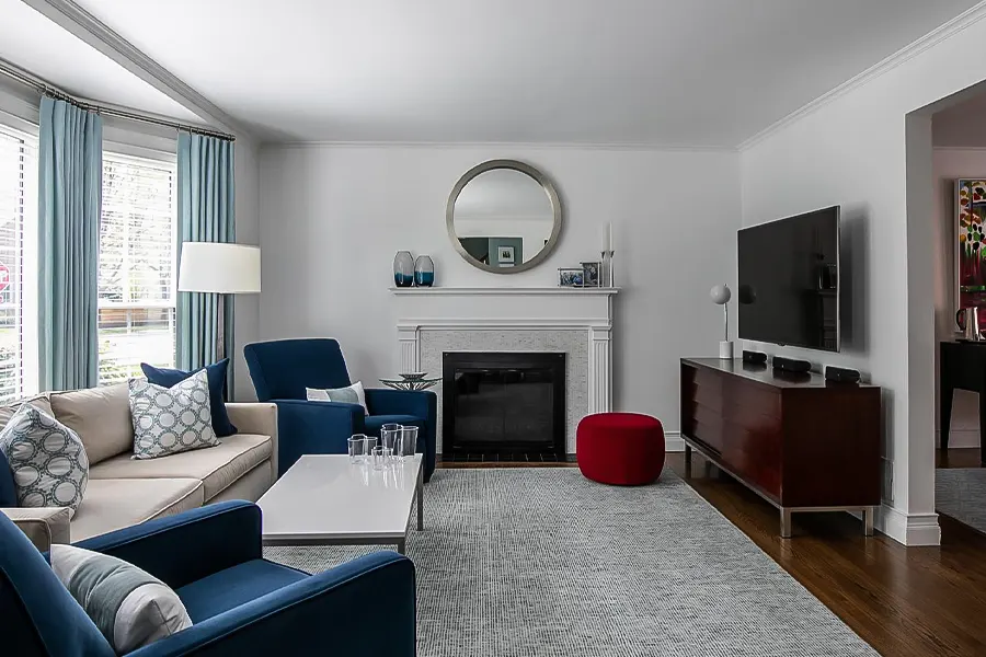 Fresh Blue White Living Room Vibes