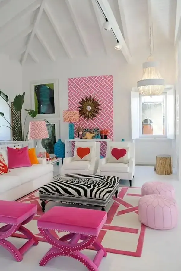 Fun and Playful Pink Living Room