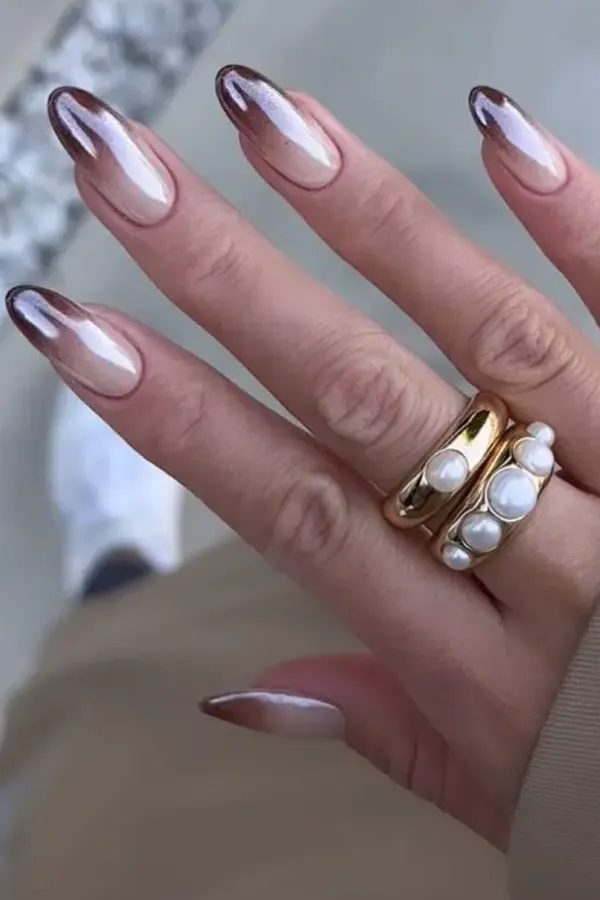 Glazed Caramel Ombre Nails