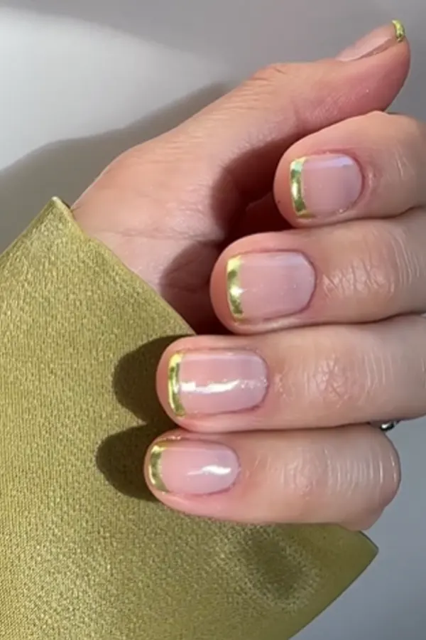 Golden Chrome French Tips