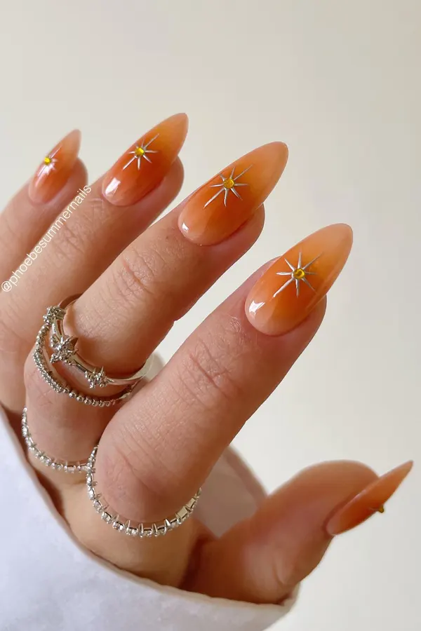 Golden Winter Nails