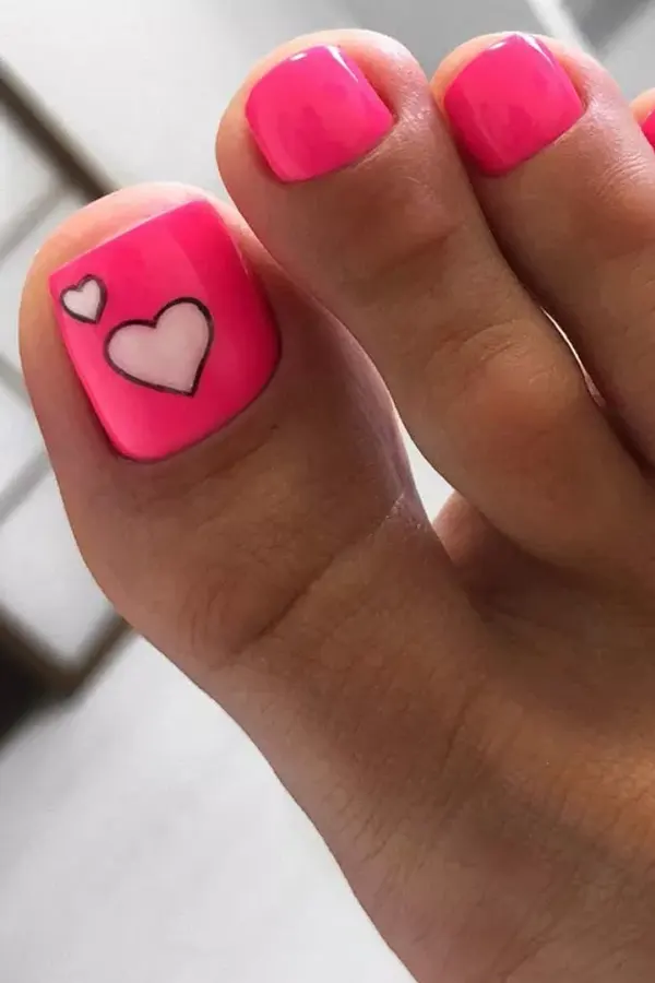 Heart Accent Toes Art