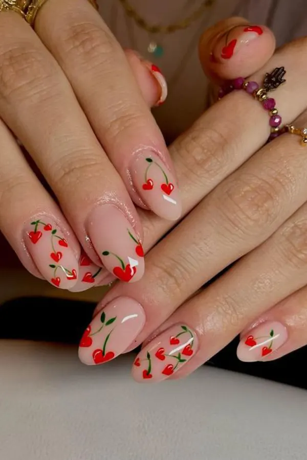Heart-Stem Nail Art